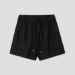 8 seconds Linen Blend Banding Shorts — Black