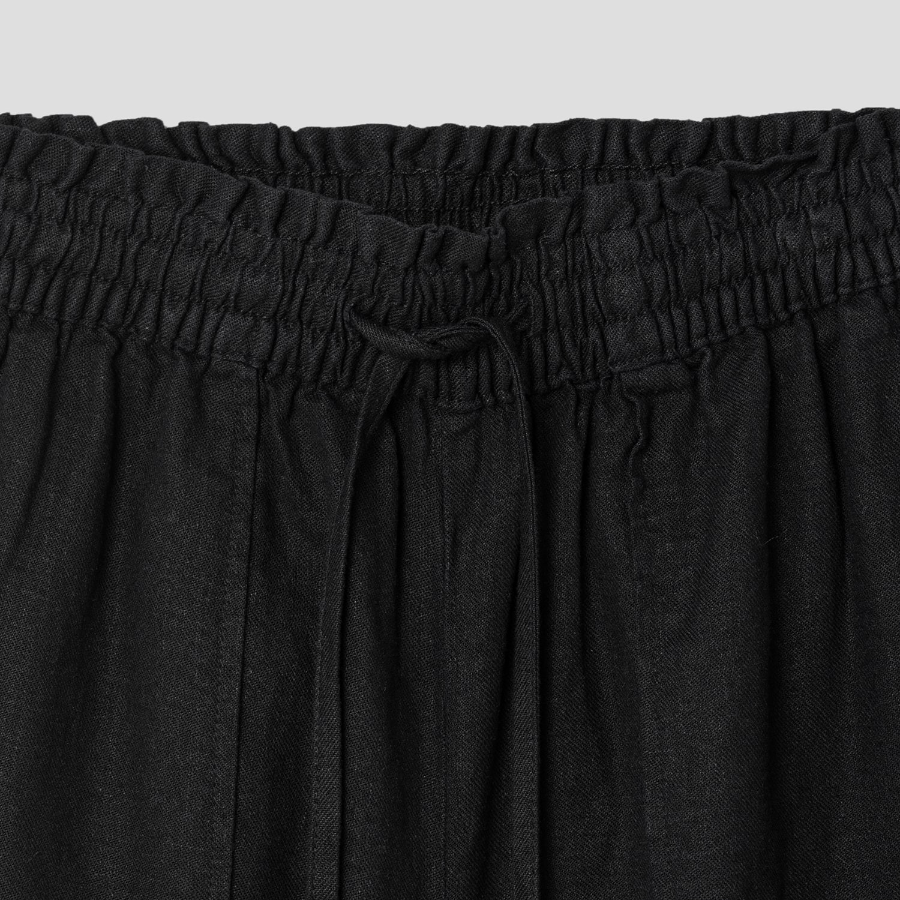 8 seconds Linen Blend Banding Shorts — Black
