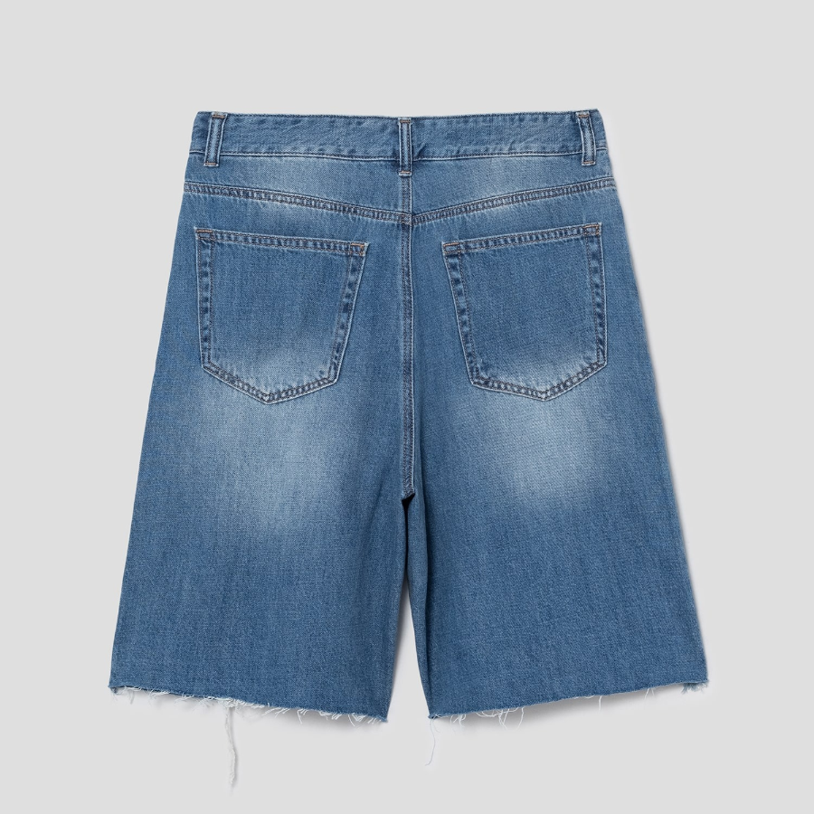 8 seconds Damaged Bermuda Denim Shorts — Sky Blue