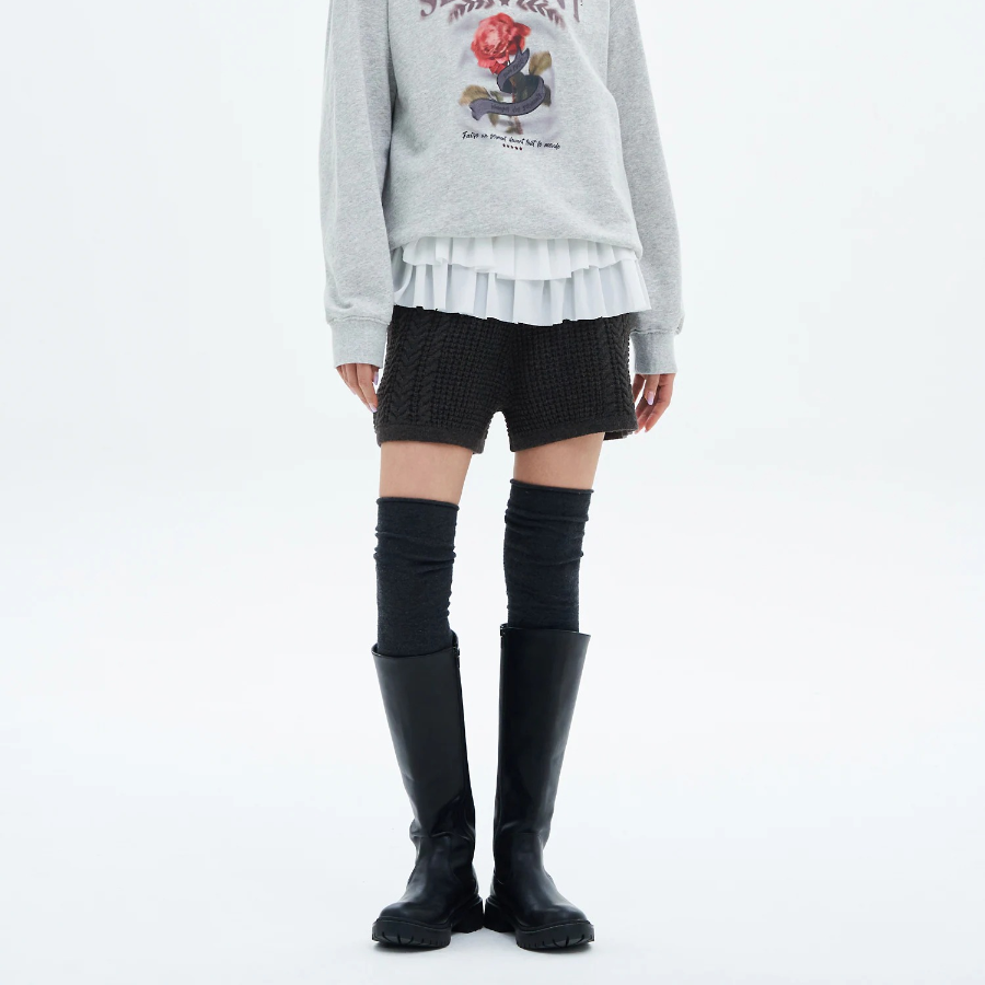 8 seconds Knit Short Pants — Ash