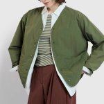 JAJU Pocket No-Collar Button Jacket – Khaki