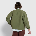JAJU Pocket No-Collar Button Jacket – Khaki