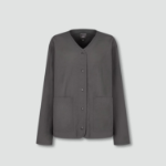 JAJU Pocket No-Collar Button Jacket – Charcoal