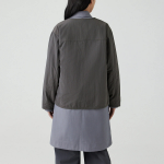 JAJU Pocket No-Collar Button Jacket – Charcoal