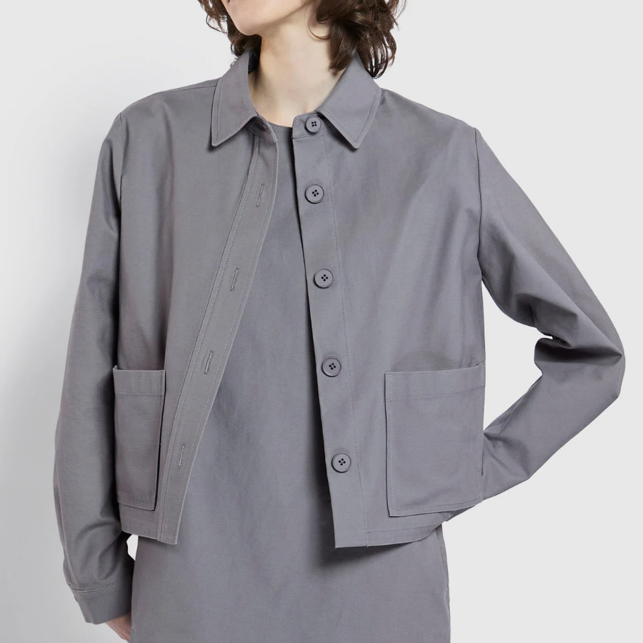 JAJU Short Collar Jacket – Grey