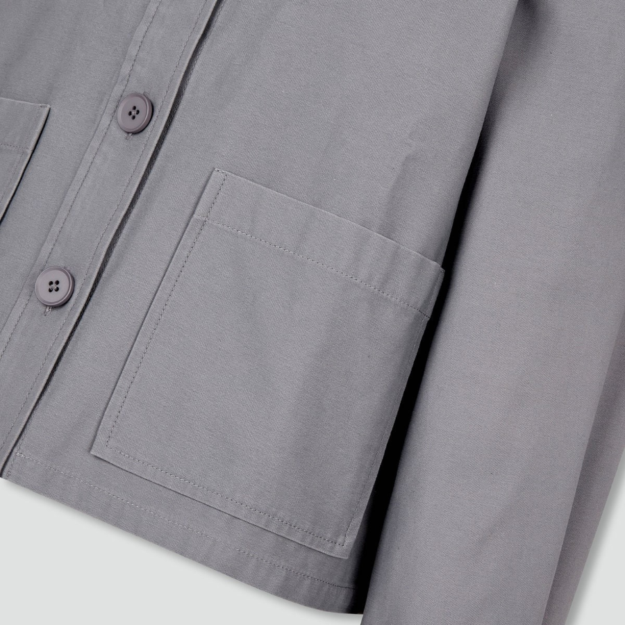 JAJU Short Collar Jacket – Grey