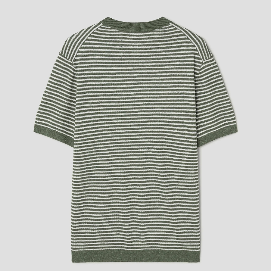 Theory Men Pacific Linen Stripe Sweater - Orchard/White