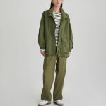 JAJU Square Texture Half Jumper – Khaki