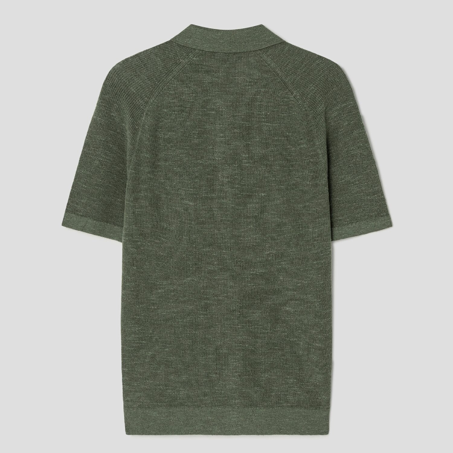 Theory Men Pacific Linen Relaxed Button Down Sweate - Green