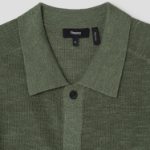 Theory Men Pacific Linen Relaxed Button Down Sweate - Green