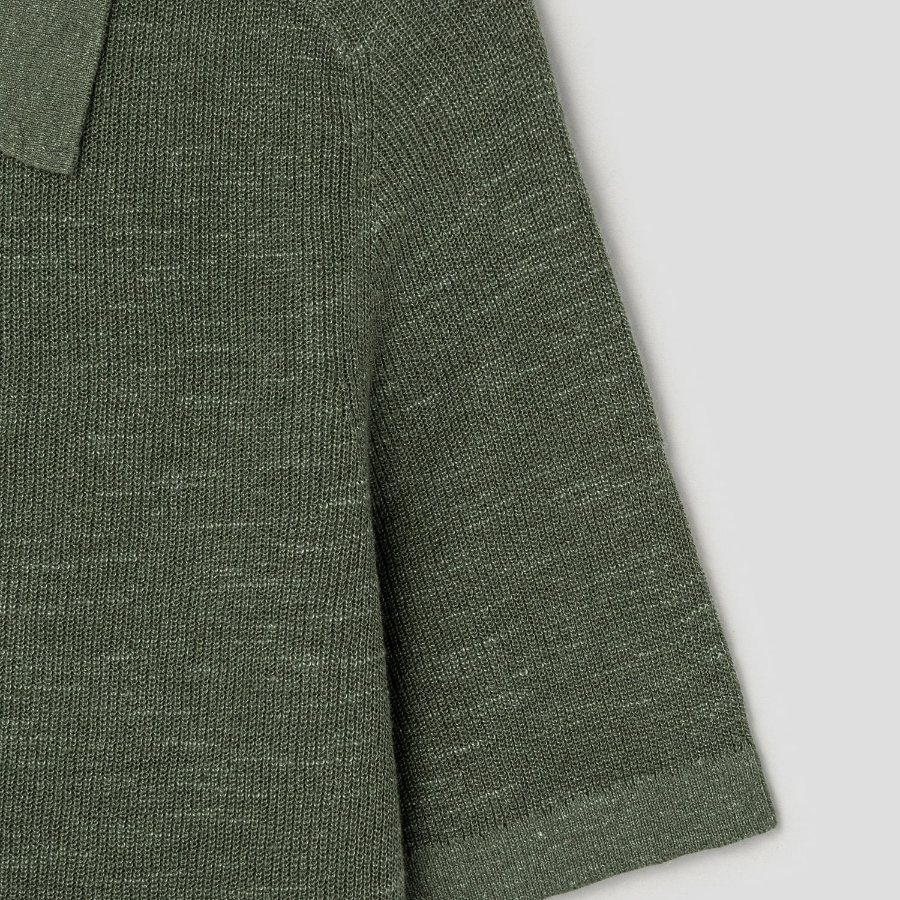 Theory Men Pacific Linen Relaxed Button Down Sweate - Green