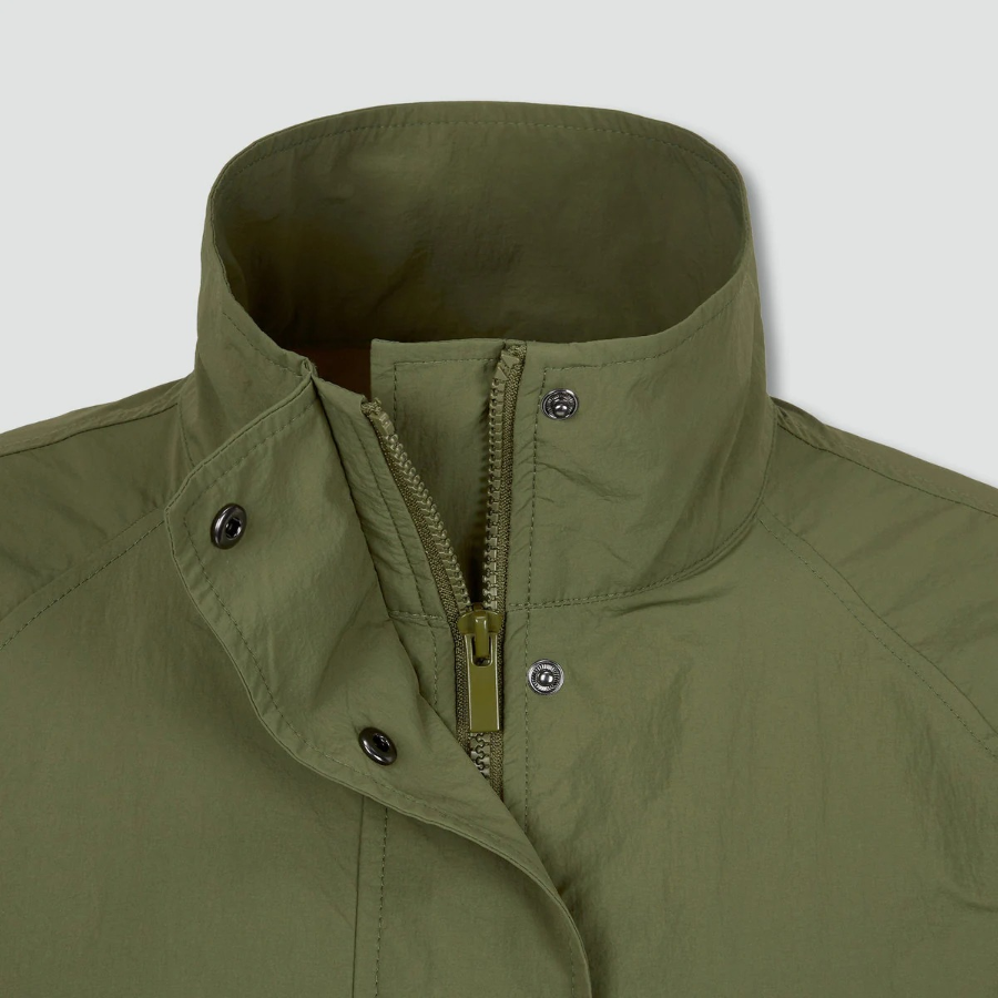 JAJU Square Texture Half Jumper – Khaki