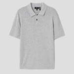 Theory Men Eco Breach Cable Polo Sweater - Light Grey Heather