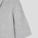 Theory Men Eco Breach Cable Polo Sweater - Light Grey Heather