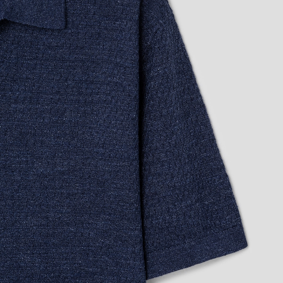 Theory Men Pacific Linen Brenan Polo Sweater - Baltic