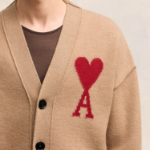 ami Intarsia Adc Cardigan – Camel