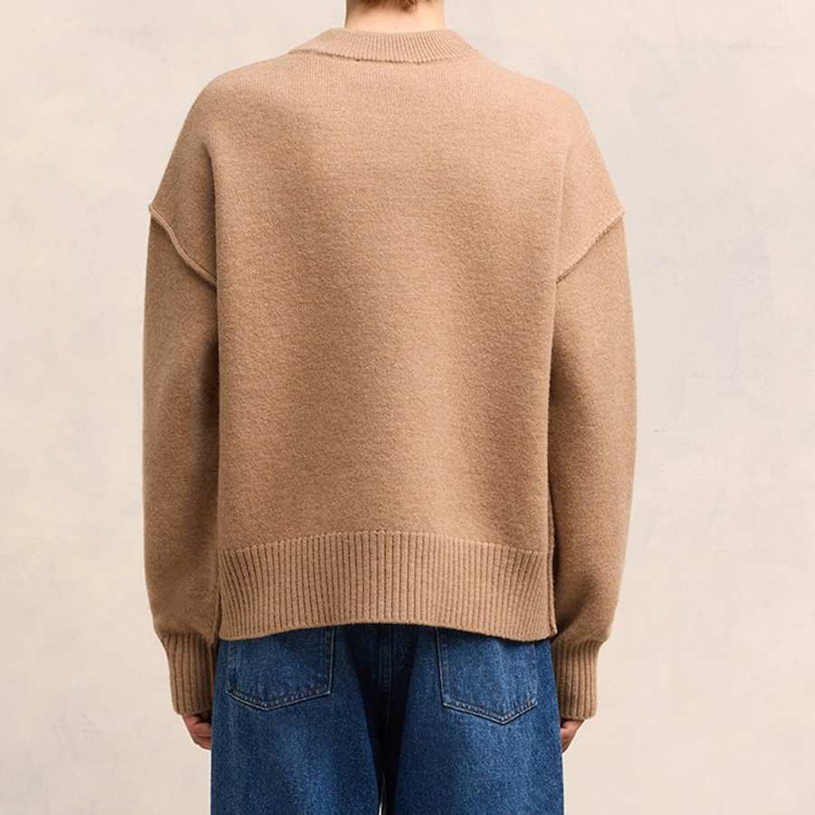 ami Intarsia Adc Cardigan – Camel