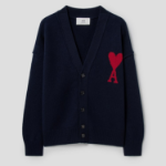 ami Intarsia Adc Cardigan – Navy