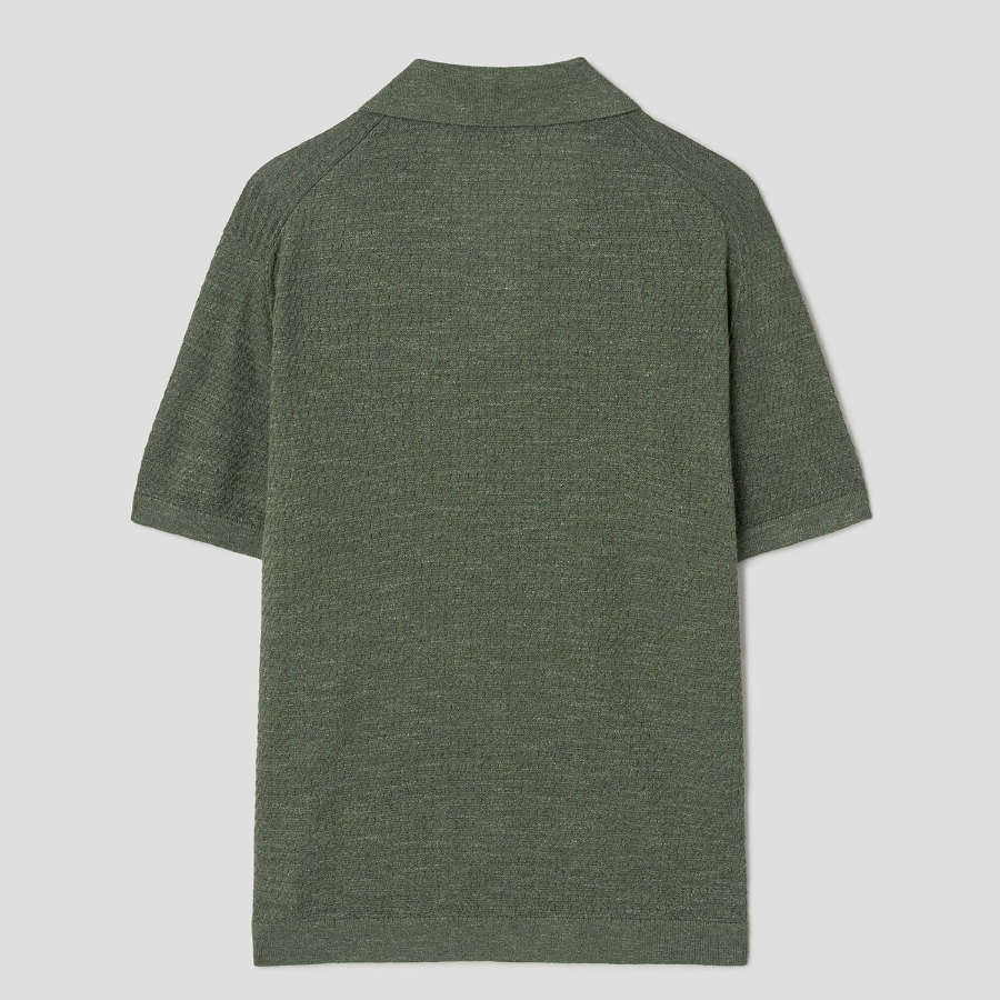 Theory Men Pacific Linen Brenan Polo Sweater - Orchard