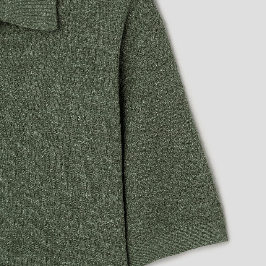 Theory Men Pacific Linen Brenan Polo Sweater - Orchard