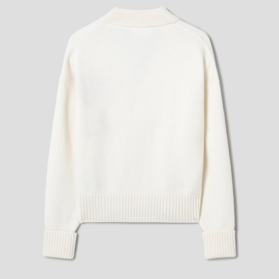 ami Intarsia Adc Cardigan – White