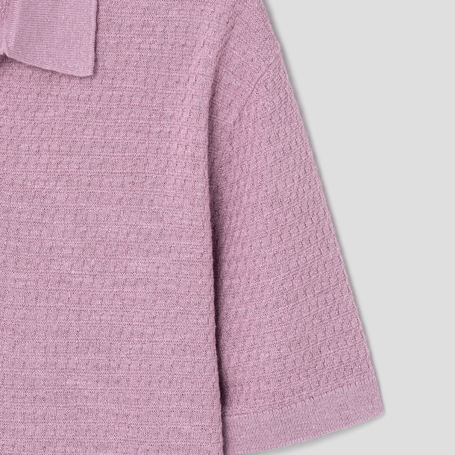 Theory Men Pacific Linen Brenan Polo Sweater - Pale Mauve