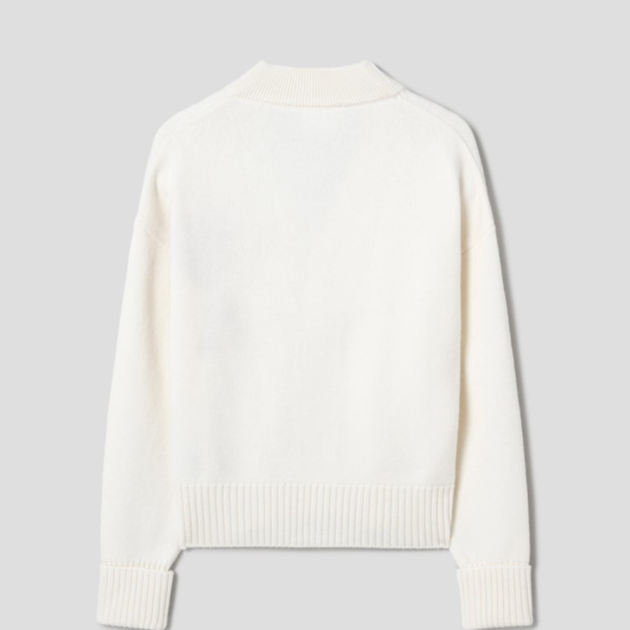ami Intarsia Adc Cardigan – White