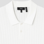 Theory Men Eco Breach Cable Polo Sweater - Ivory