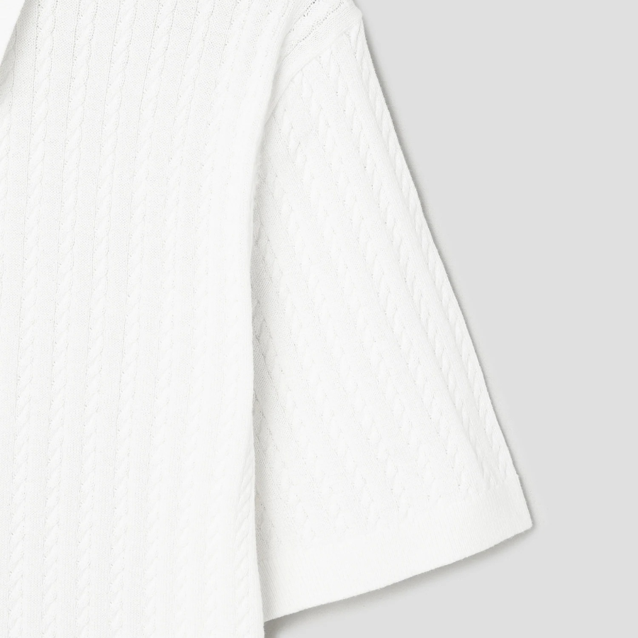 Theory Men Eco Breach Cable Polo Sweater - Ivory