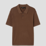 Theory Men Eco Breach Cable Polo Sweater - Deep Tobacco