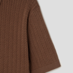 Theory Men Eco Breach Cable Polo Sweater - Deep Tobacco