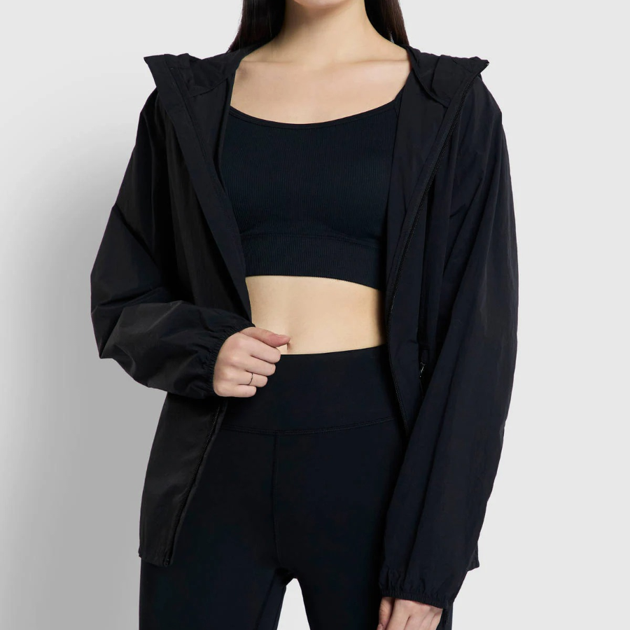 JAJU Hooded Short Jumper – Black