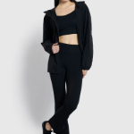 JAJU Hooded Short Jumper – Black