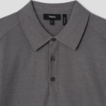 Theory Men Silk Cotton Polo Sweater - Carbon
