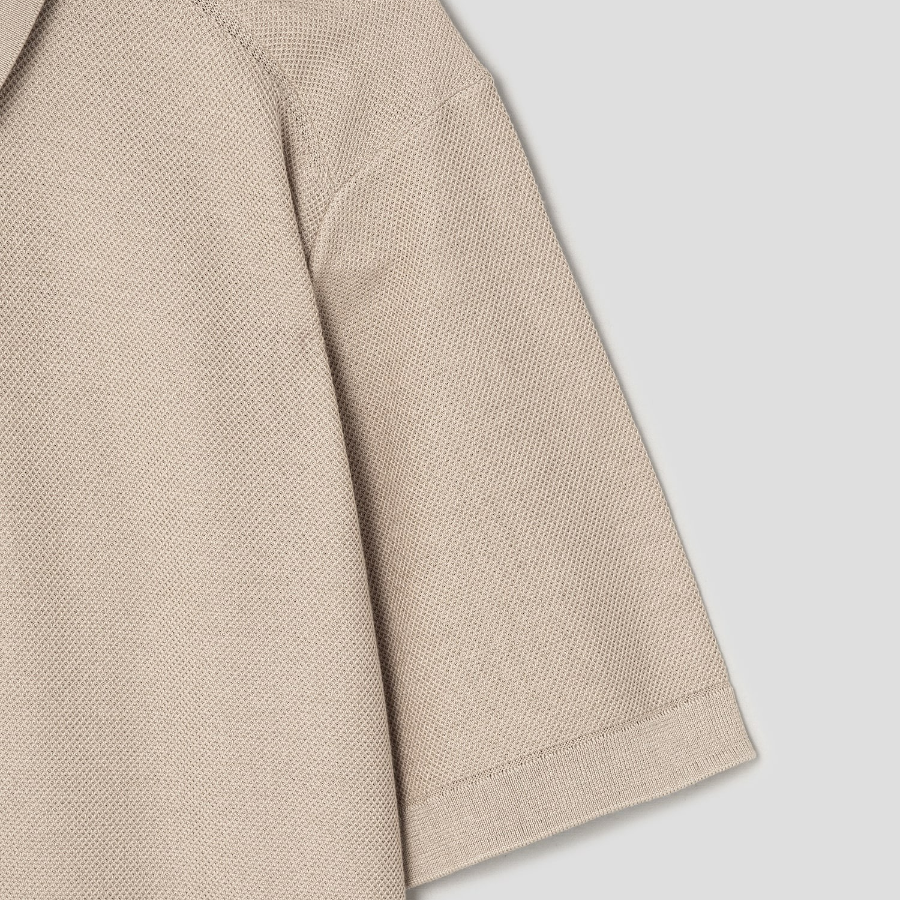 Theory Men Silk Cotton Polo Sweater - Chino