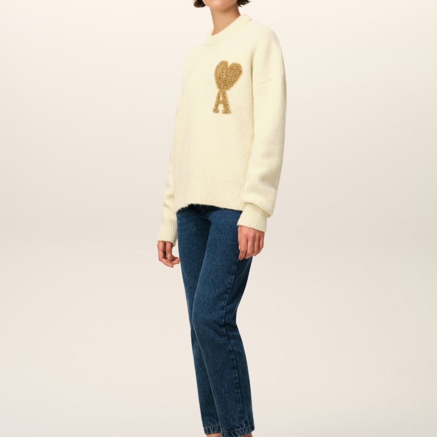 ami Gold Adc Sweater – Off-White