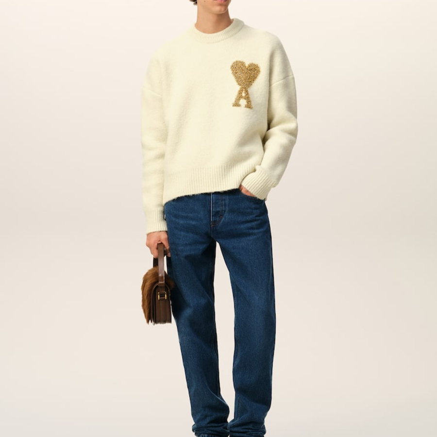 ami Gold Adc Sweater – Off-White