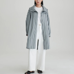 JAJU Loose Fit Hooded Rain Long Jumper – Dark Grey