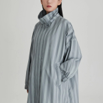 JAJU Loose Fit Hooded Rain Long Jumper – Dark Grey