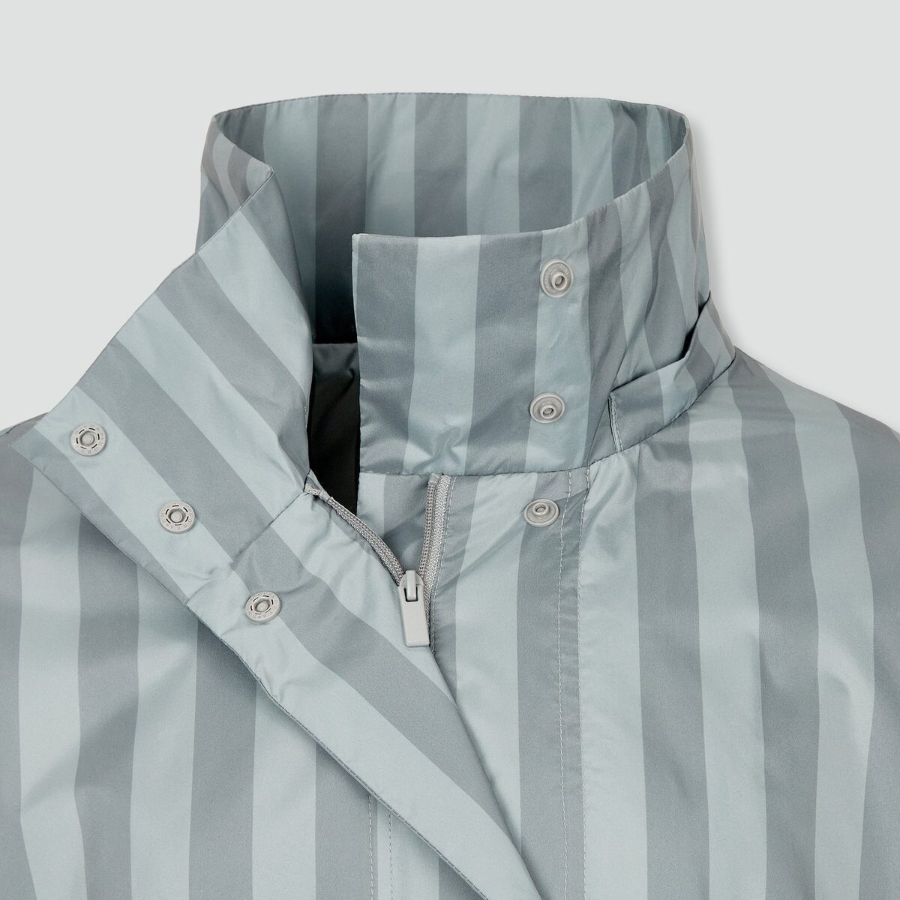 JAJU Loose Fit Hooded Rain Long Jumper – Dark Grey