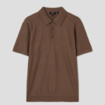 Theory Men Silk Cotton Polo Sweater - Deep Tobacco