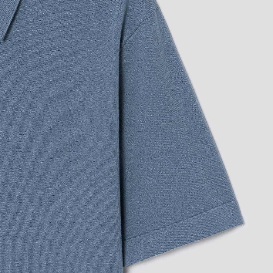 Theory Men Light Bilen Goris Polo Sweater - Dark Rainstorm