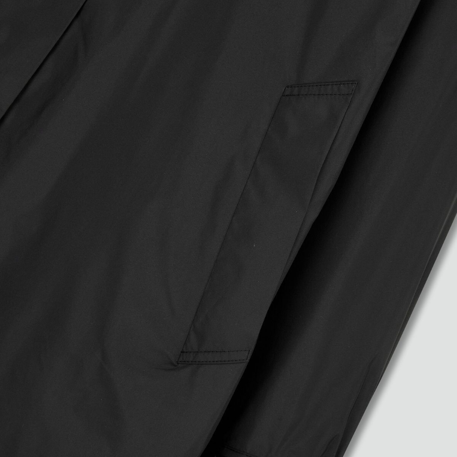 JAJU Loose Fit Hooded Rain Long Jumper – Black