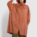 JAJU Loose Fit Hooded Rain Long Jumper –  Orange