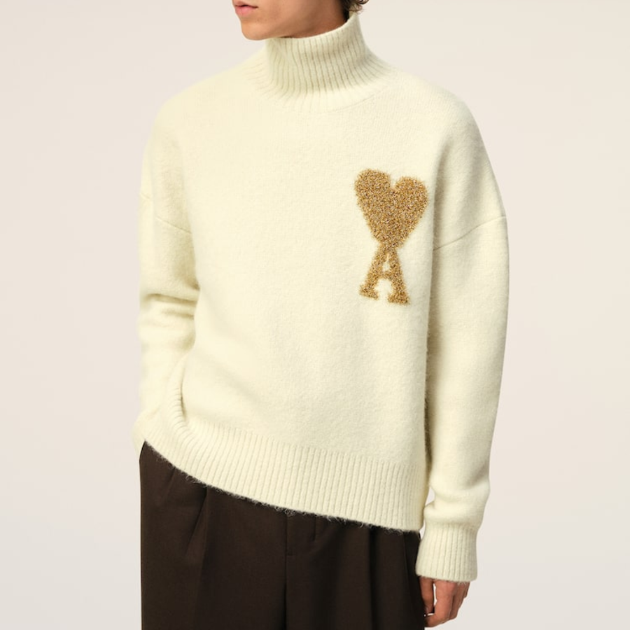 ami Gold Adc Turtleneck – Off-White