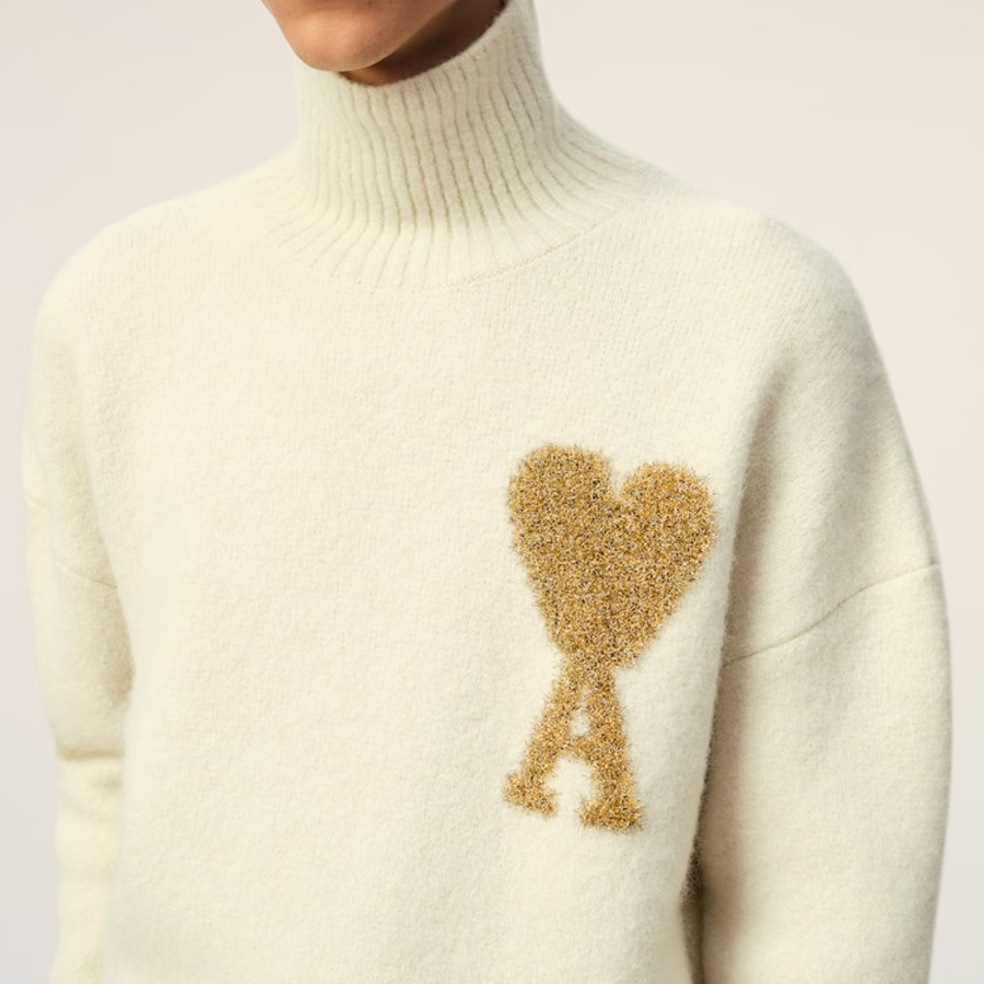 ami Gold Adc Turtleneck – Off-White
