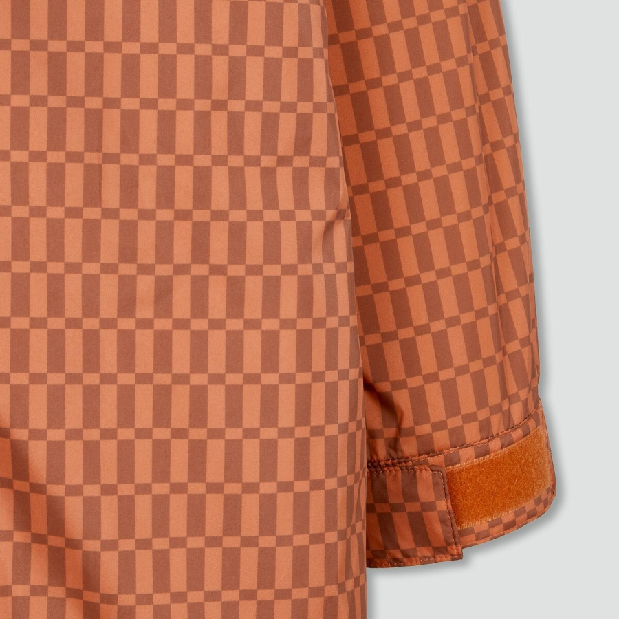 JAJU Loose Fit Hooded Rain Long Jumper –  Orange