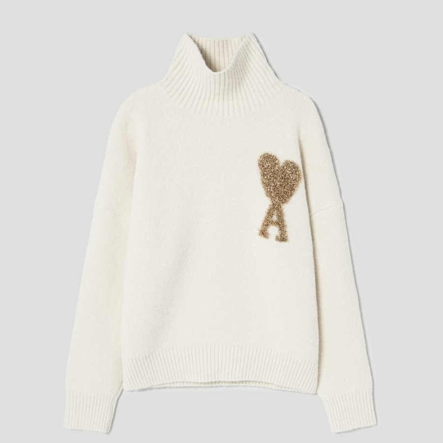 ami Gold Adc Turtleneck – Off-White