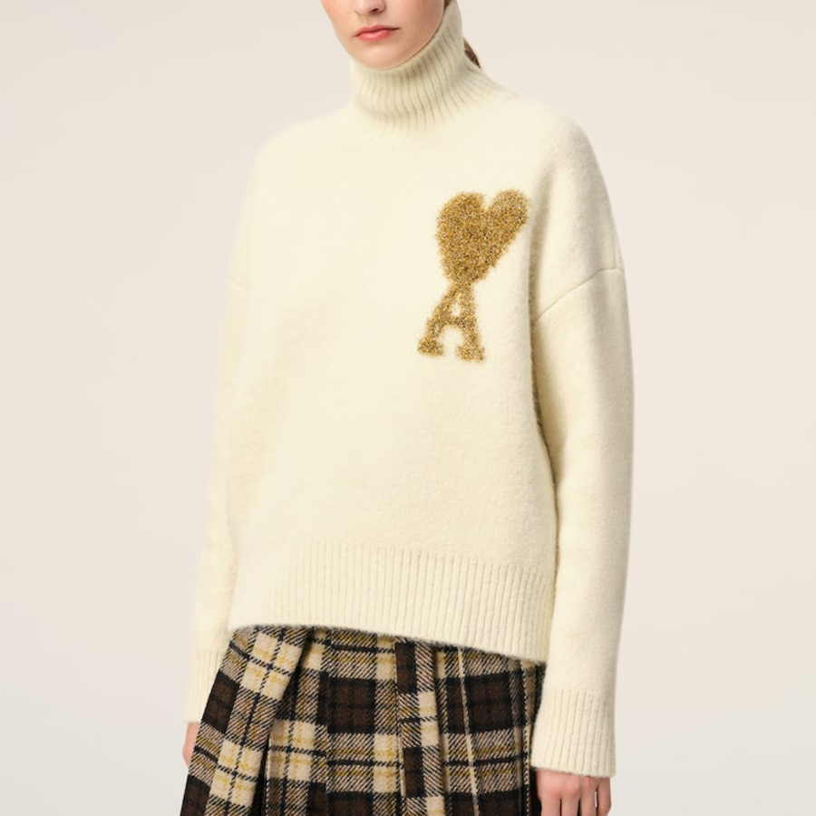 ami Gold Adc Turtleneck – Off-White