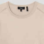 Theory Men Silk Cotton Crew Neck Sweater - Chino